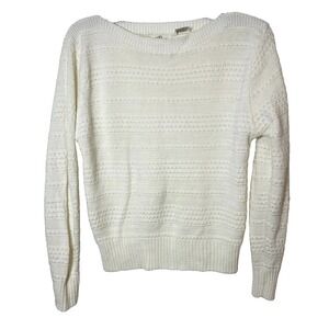 Vintage the Denver Pullover Sweater‎ Womens M Ivory Long Sleeve Cable Knit 90s
